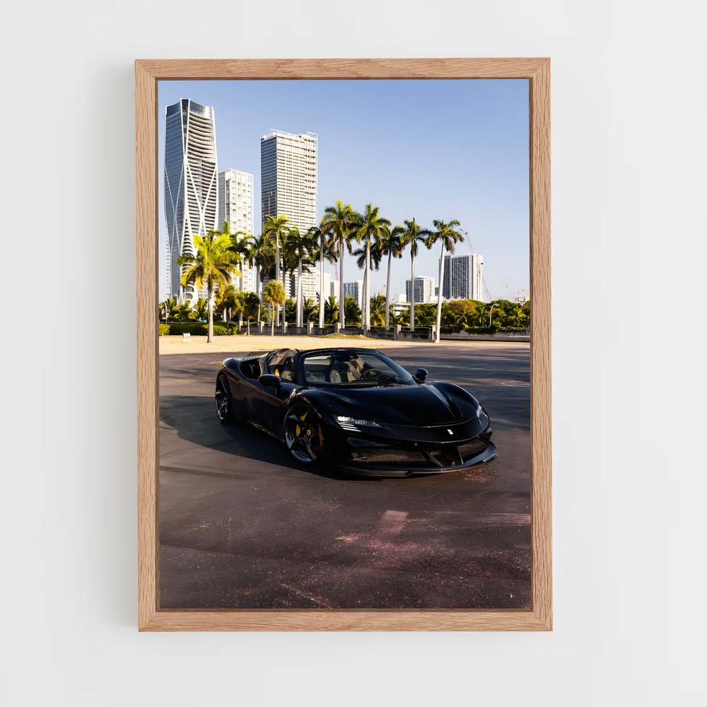 Poster Ferrari Noir Urbain (vue 4)